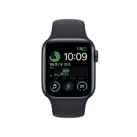Apple Watch SE 2022款智能手表GPS款40毫米午夜色铝金属表壳午夜色运动型表带 健康手表