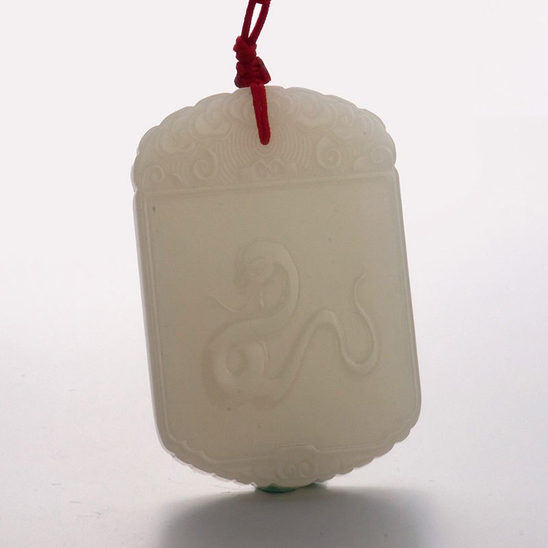 梦克拉 和田玉吊坠 白玉 和田玉十二生肖吊坠 属相 和田玉生肖蛇吊坠 玉佩