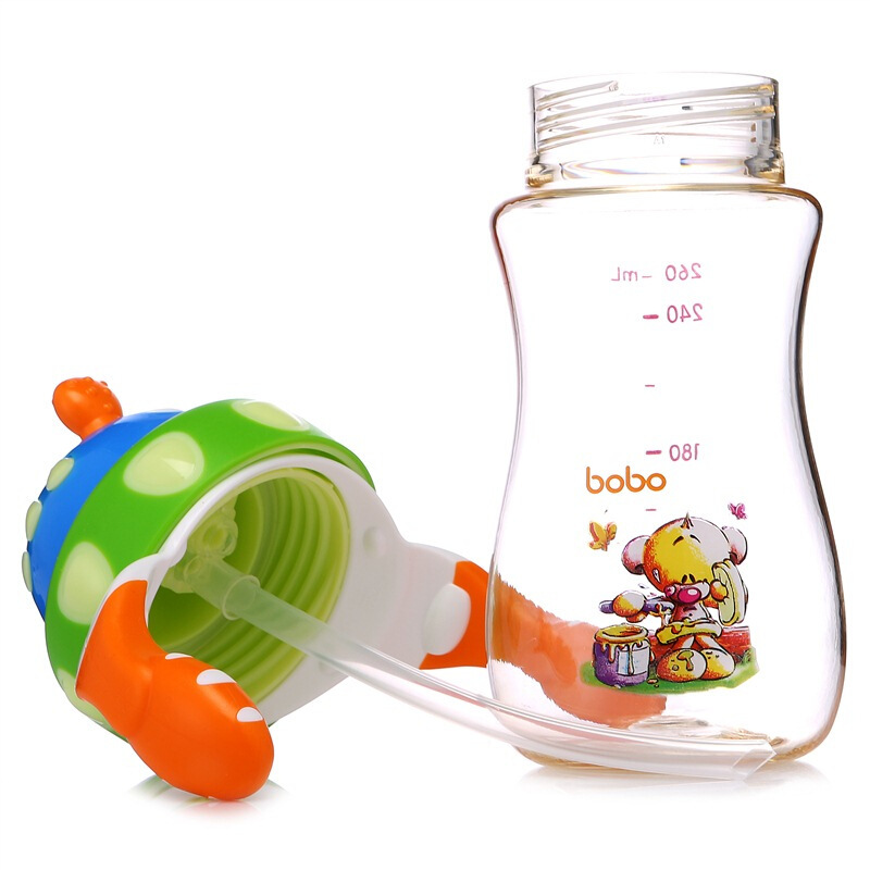 乐儿宝(bobo)PPSU一瓶两用学饮杯(260ml) 绿色(适用6个月以上)水杯水壶