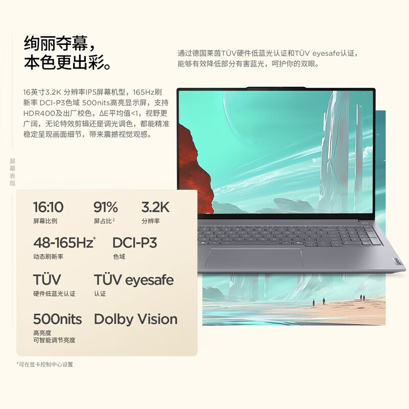 ThinkPad ThinkBook 16+ 00CD 16英寸标压便携轻薄笔记本电脑 (锐龙 AI7 260 32G内存 1T固态 3.2K)高清大图