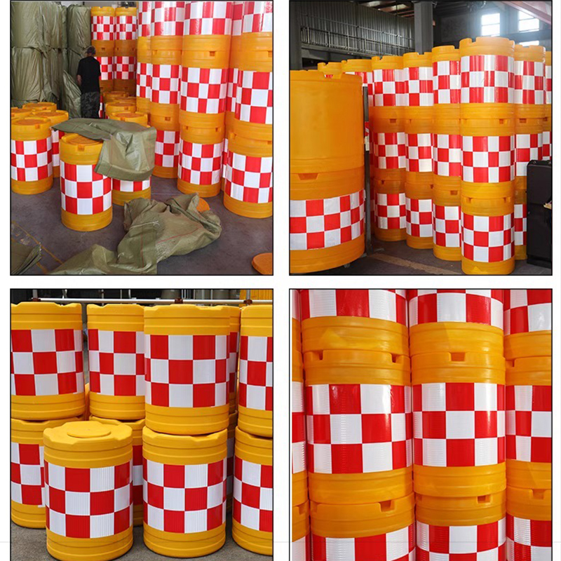 高翊柏 10030502 吹塑防撞桶 60*80cm 黄黑 塑料注水隔离墩 道路安全警示夜间反光桶高清大图