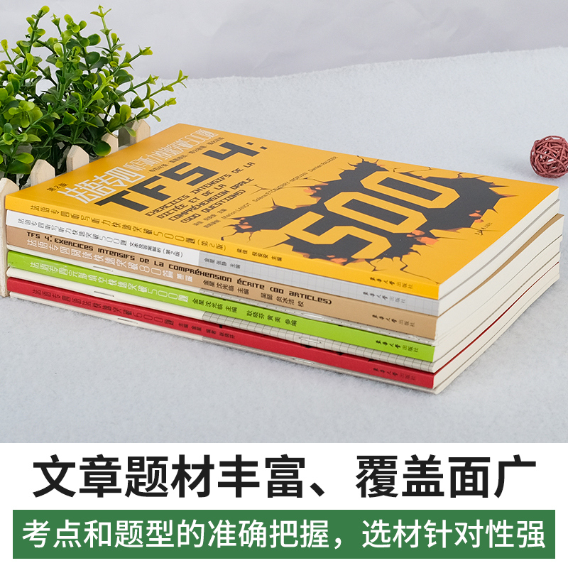 [正版]法语专四快速突破听写听力500题+语法600题+阅读80篇+完形填空500题法语考级专项练习内附听力音频语专四高清大图