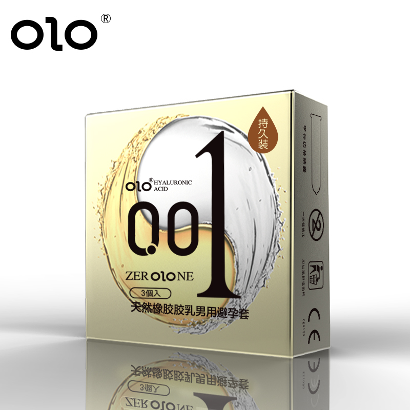 OLO冰火避孕套001玻尿酸超薄裸入延时套3只装 tt避孕套大颗粒狼牙套成人情趣计生用品byt高清大图