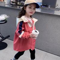 女童冲锋衣秋装新款儿童外套春秋款女上衣连帽洋气外衣_516 150cm 粉红色
