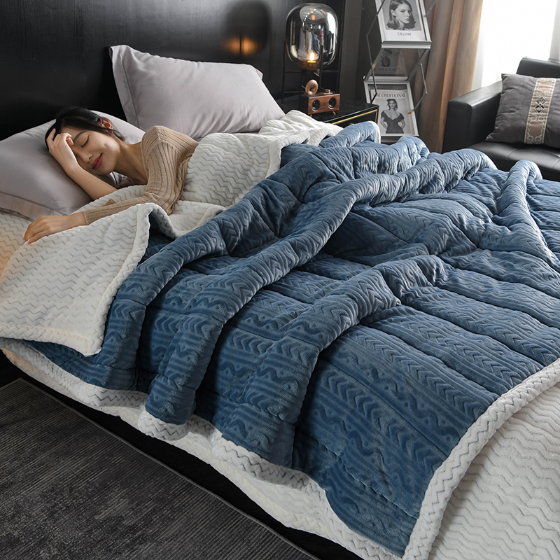 毛毯被子加厚保暖珊瑚绒法兰冬季沙发盖毯子单人办公室空调午睡毯