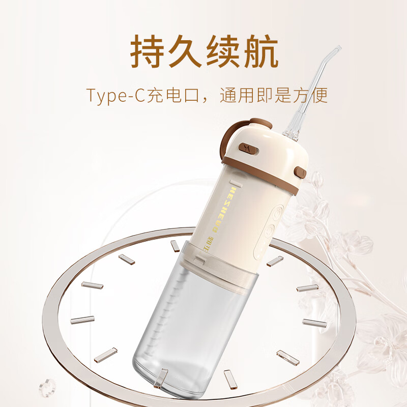 和正便携抽拉式冲牙器 大容量水箱洗牙器水牙线牙齿清洁 防水洁牙器 可拆洗家用高压脉冲清理 便携式冲牙器 HZ-IT-5高清大图