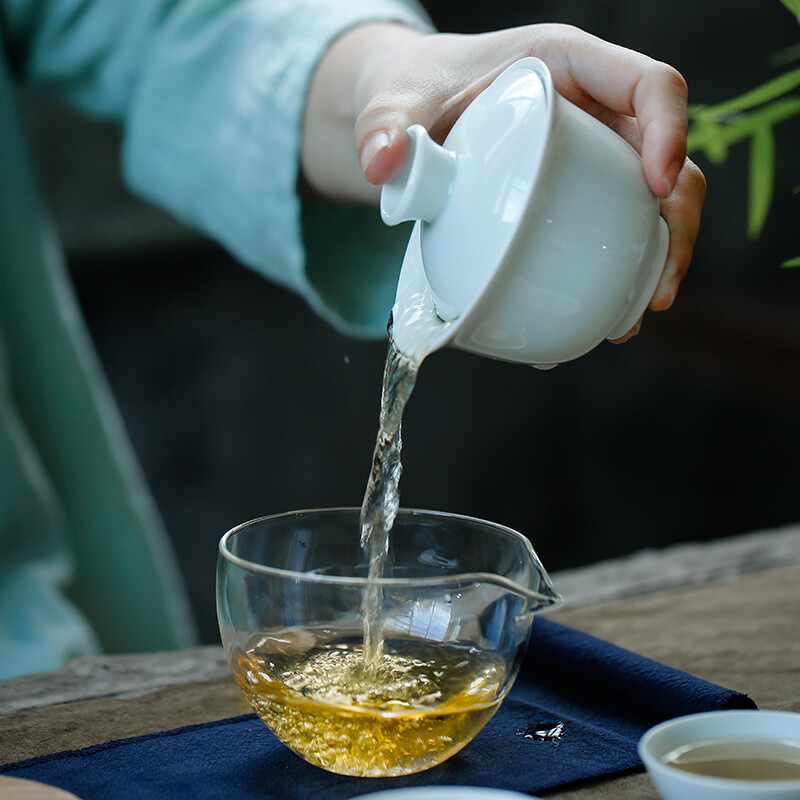 苏氏陶瓷(SUSHI CERAMICS) J0201 山间竹影茶组-茶杯盖碗茶壶 3个/套 (单位:套)高清大图
