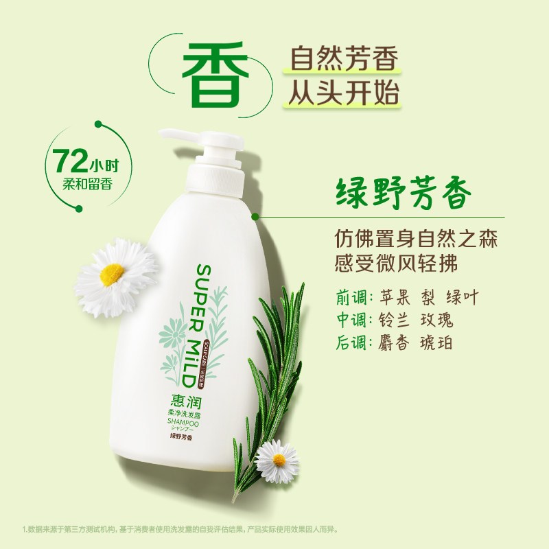 惠润洗护组合(绿野芳香)600ml*2清爽控油蓬松无硅油保湿护发洗护套装高清大图