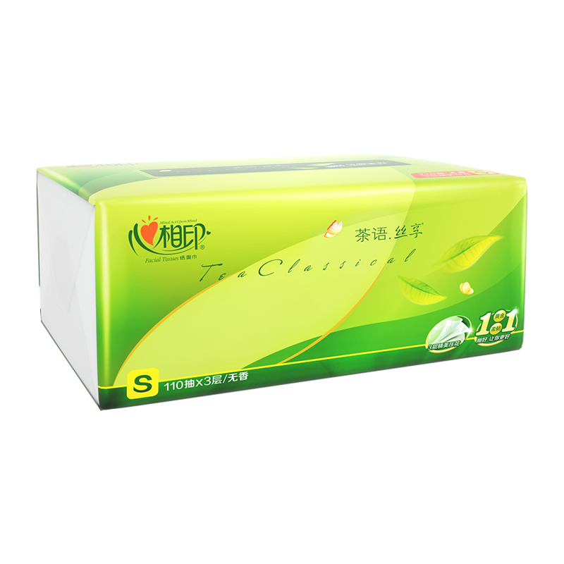 心相印 茶语丝享系列3包110抽三层塑料纸面巾3包(110抽/包)高清大图