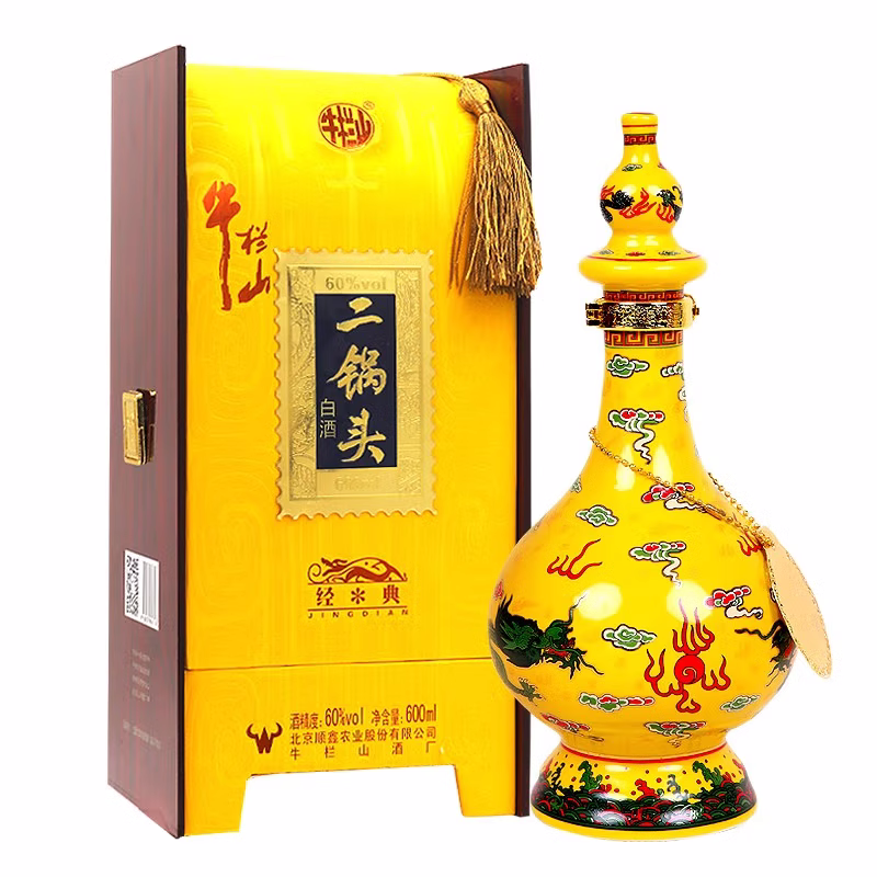 牛栏山二锅头 黄龙经典 清香型 固态白酒 纯粮酒 至尊经典60度600ml*4