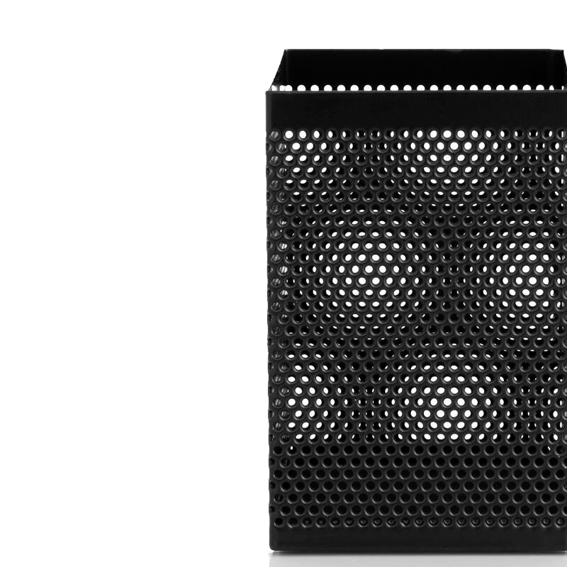 得力908简约时尚笔筒多功能网纹网格笔插收纳方形金属高清大图