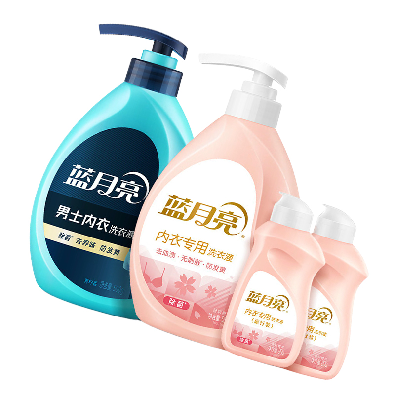 蓝月亮 内衣洗衣液套装:青柠香男士500g+樱花500g+樱花80g*2高清大图