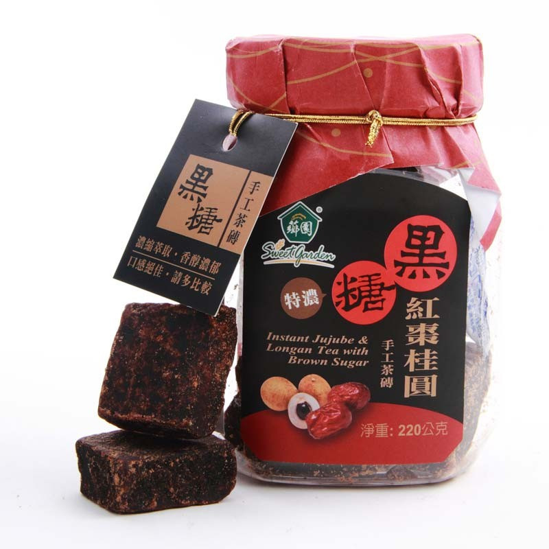 芗园 黑糖红枣桂圆(手工茶砖)220g/罐 台湾进口