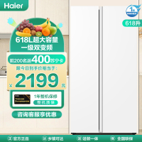 统帅(leader)海尔出品 618升对开门超薄冰箱 一级双变频 黑金净化 BCD-618WGLSSEDW9