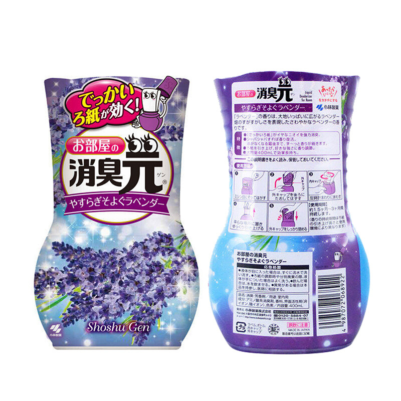 小林制药(KOBAYASHI)日本进口去异味除臭剂室内空气清新剂芳香剂香薰小林房间用消臭元薰衣草香 400ml