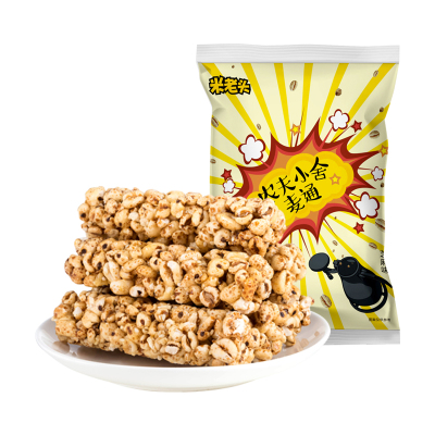 米老头 粗粮膨化零食特产 满嘴香麦通350g 芝麻味
