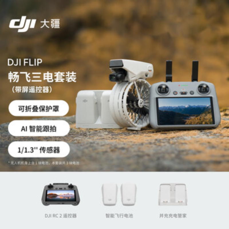 大疆创新(DJI) 入门航拍机Flip畅飞套装+带屏遥控器