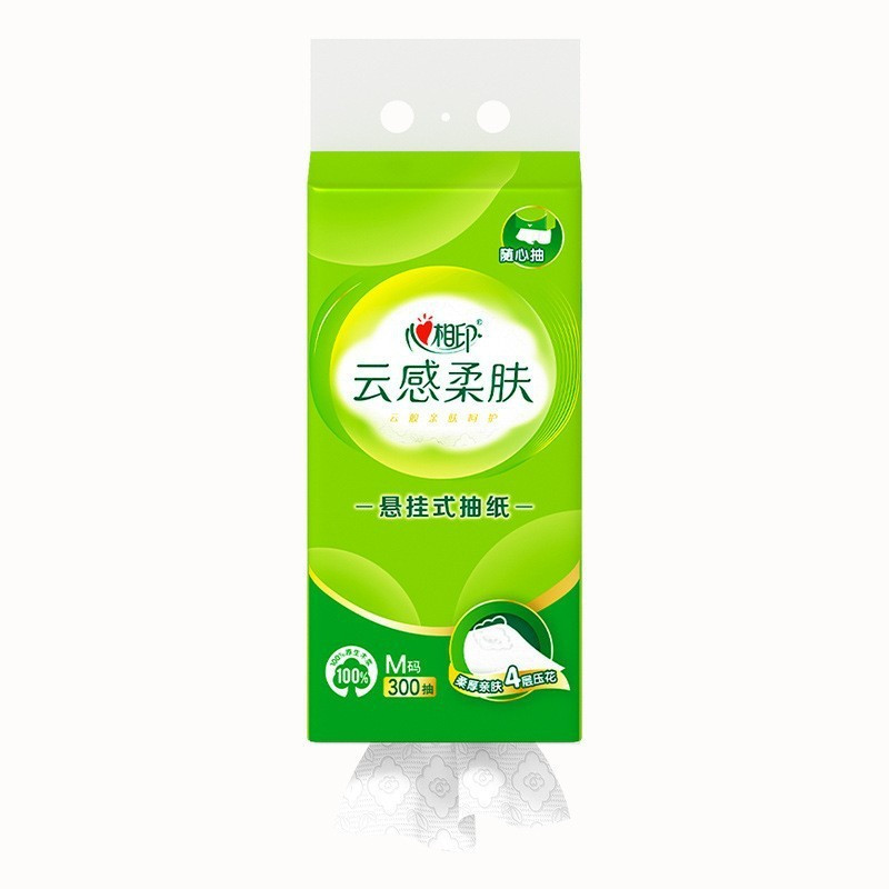 心相印抽纸悬挂式 云感柔肤加厚升级挂抽面巾纸餐巾纸300抽6提整箱高清大图