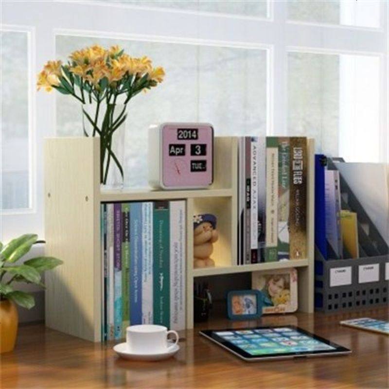 桌上书架置物架桌面儿童书柜简易简约现代学生收纳架办公桌面格架 浅核桃(高端出口型送螺丝刀)