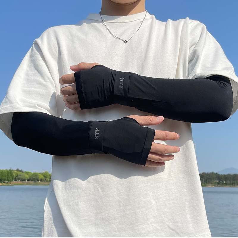 冰袖男士夏季防紫外线开车骑行护臂古达手臂手套户外钓鱼防晒冰丝袖套
