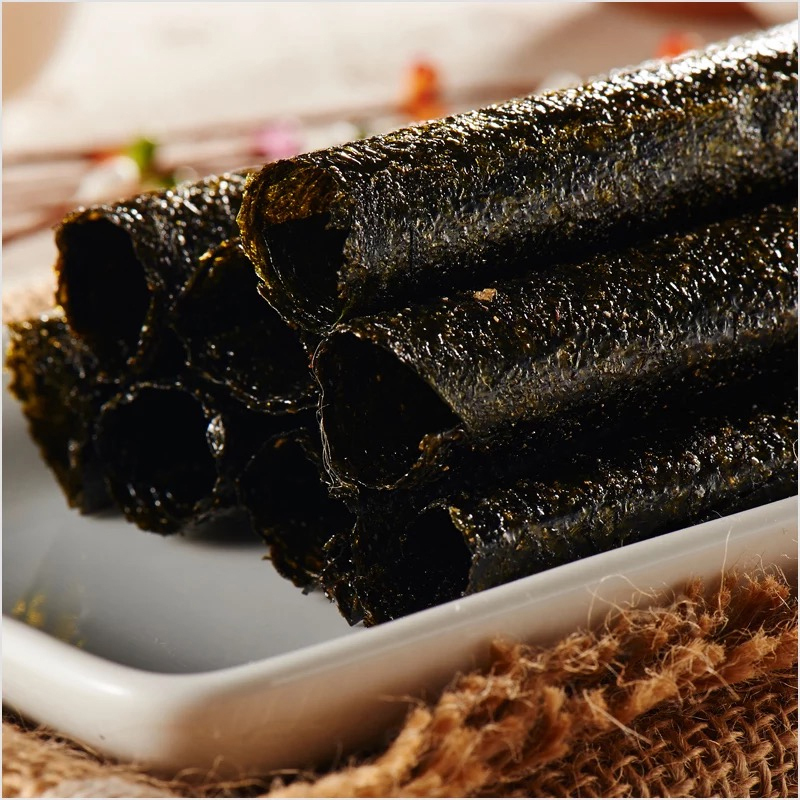 小老板海苔休闲零食小吃烤海苔卷 烧烤味 27克/盒