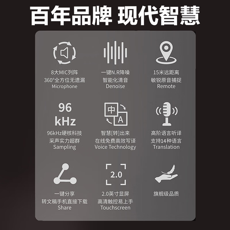 飞利浦(PHILIPS)VTR7500 会议录音笔 实时语音转文字 AI智能操作 高清降噪 黑色 16GB高清大图