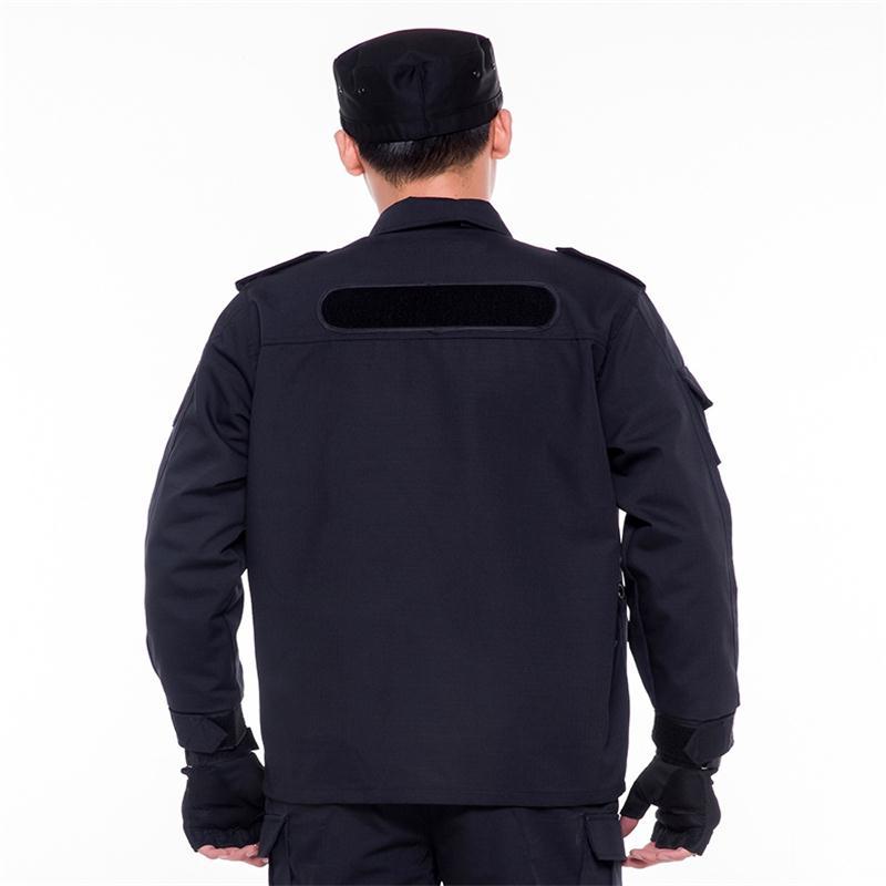 黑色网格特勤服工作服春秋冬装保安服短袖衣服长袖特保服装耐磨执勤服