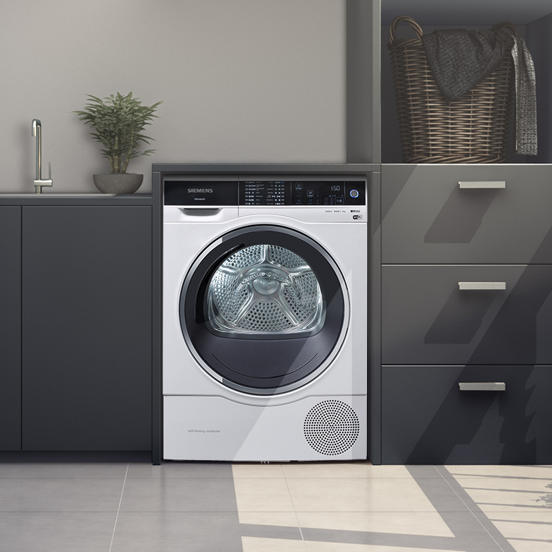 西门子(SIEMENS)WT47U6H00W 9公斤 高温除菌烘 家居互联 自洁冷凝系统 滚筒烘干机(白色)高清大图