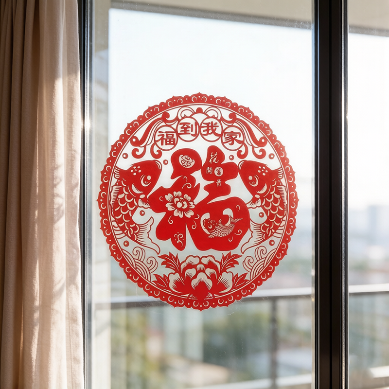 皖亭 WT-CH-3208 皖亭静电窗花贴 27cm*5(单位:套)款式随机发货高清大图