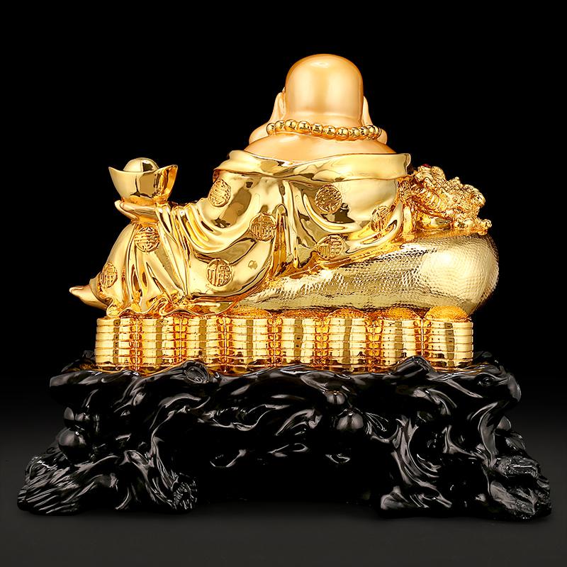 美帮汇镀金弥勒佛摆件大肚笑佛像工艺品家居客厅位供奉高清大图