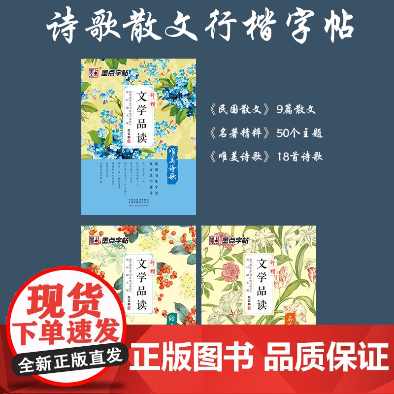 [正版书籍]墨点字帖 文学品读唯美诗歌经典散文荆霄鹏名师手写体 成人大学生男女漂亮字行楷练习字帖高清大图