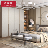 诗尼曼全屋定制整体家具轻奢风走入式平开门衣柜定制衣帽间入户柜