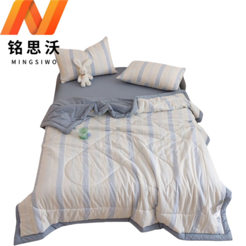 铭思沃四件套1.5*2.0m床 蓝条纹 套高清大图