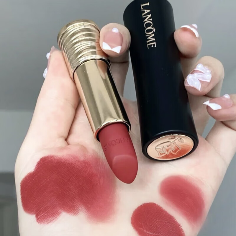 兰蔻(LANCOME)菁纯丝绒雾面口红唇膏3.4g 持久显色滋润保湿 196#朱砂橘(胡萝卜色)哑光版高清大图