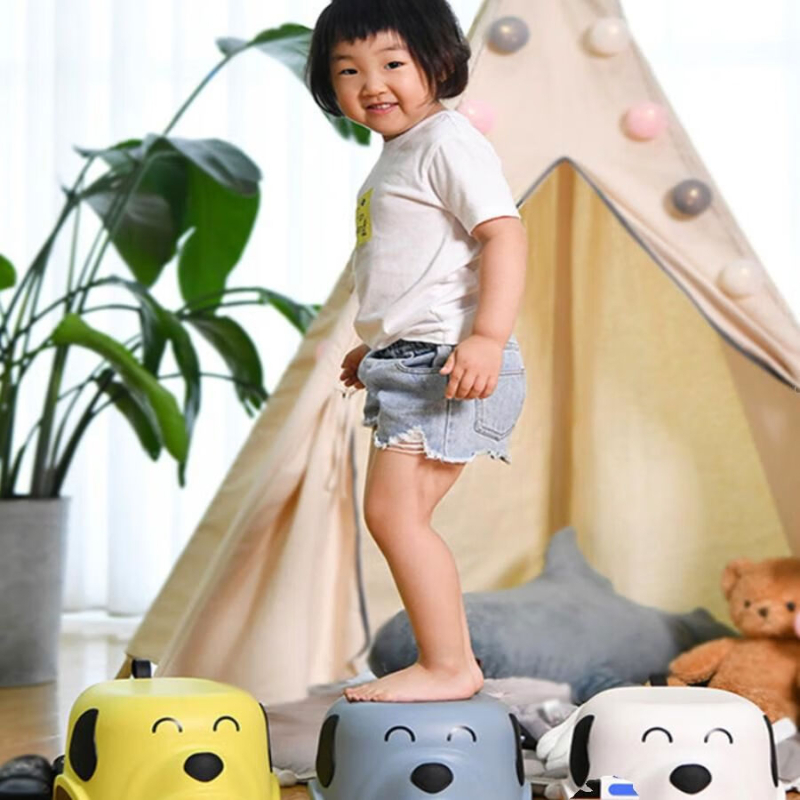 禧天龙(Citylong) D-2116禧哈凳2个装儿童小板凳幼儿园防滑凳浴室洗澡卡通加厚换鞋凳奶白色高清大图
