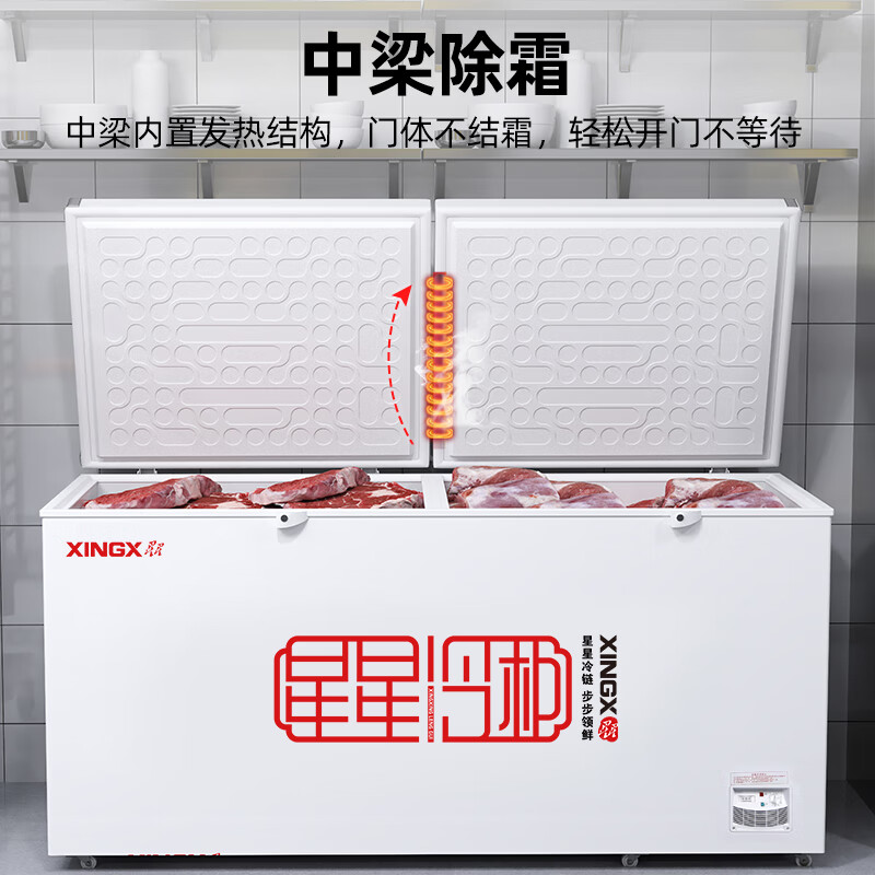 星星(Xingx) 718升 冰柜冷柜 商用卧式大容量 冷藏冷冻转换单温冰柜 一级能耗(白色)BD/BC-728GE高清大图