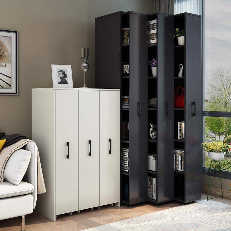 森美人移动可抽拉书柜储物收纳柜隐形式推拉防尘书架组合抽屉柜带轮书橱 2米高1列【颜色请备注】0.6米以下宽