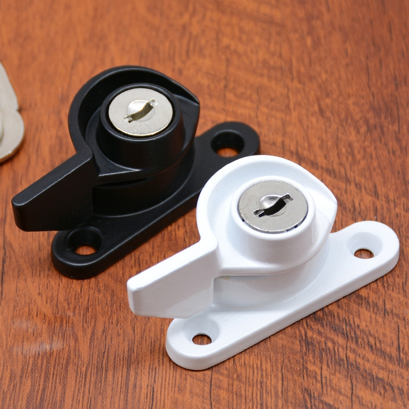 月牙锁带锁滑动推拉移门塑钢窗户铝合金门窗带钥匙锁扣防盗月牙锁报价