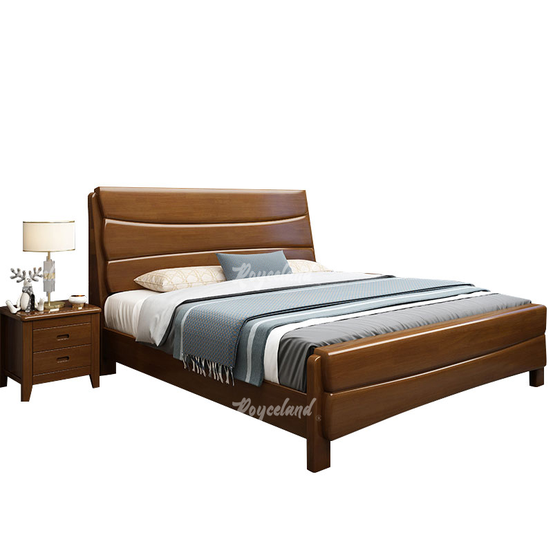 洛诗莲 (RoyceLand) 胡桃色实木床单人床宿舍公寓床 1.5米床含1个床头柜
