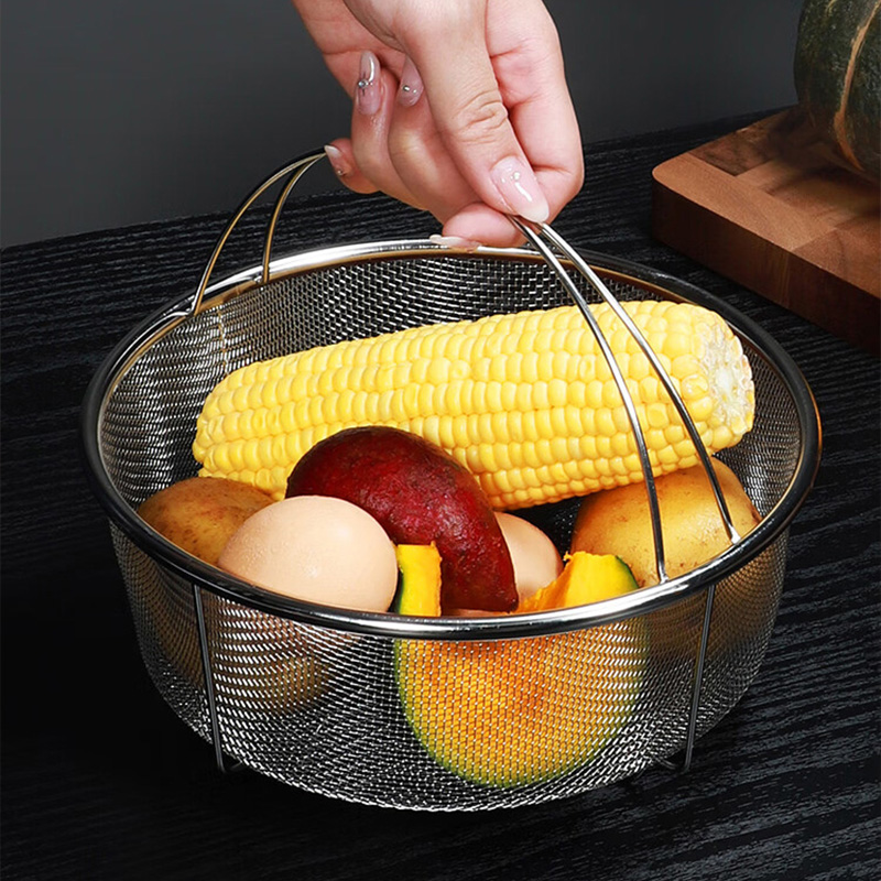 MAXCOOK美厨沥水提篮21cm304不锈钢蒸篮MCPJ5006高清大图