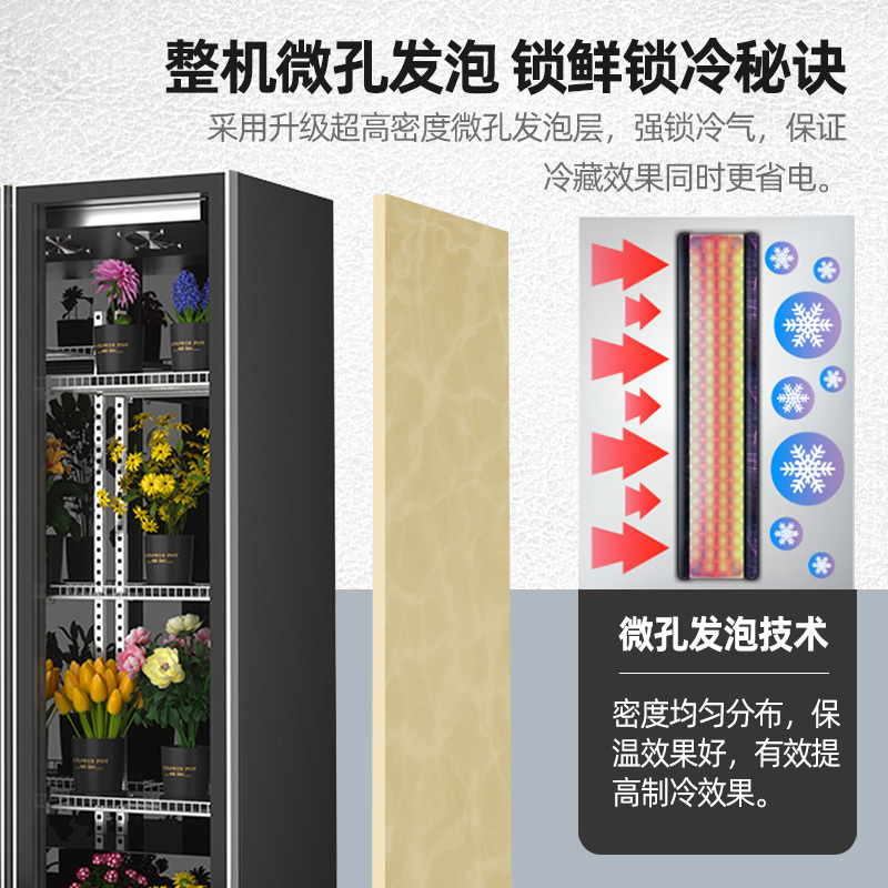 扬子三面玻璃三门推拉款1.5米鲜花保鲜柜花店花卉冷柜冰柜专用展示柜冷藏柜风冷无霜