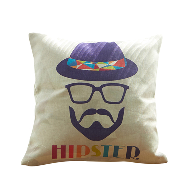 家柏饰(CORATED)抱枕欧式棉麻用布艺卧室客厅沙发几何办公大靠背靠垫套 自行车 45X45cm[枕套]高清大图