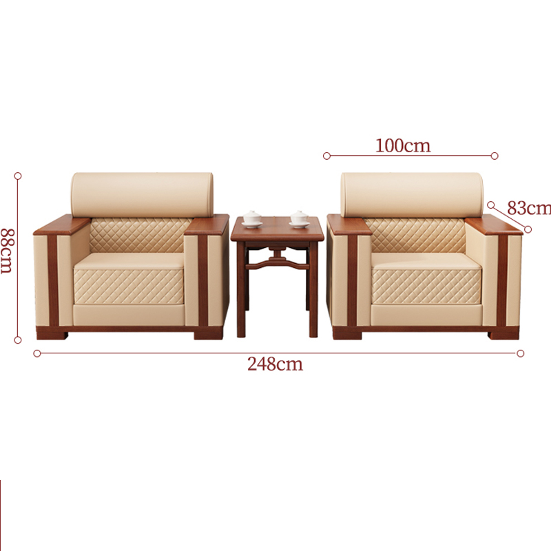 怡卓欧真皮沙发组合1+1+茶几套高清大图