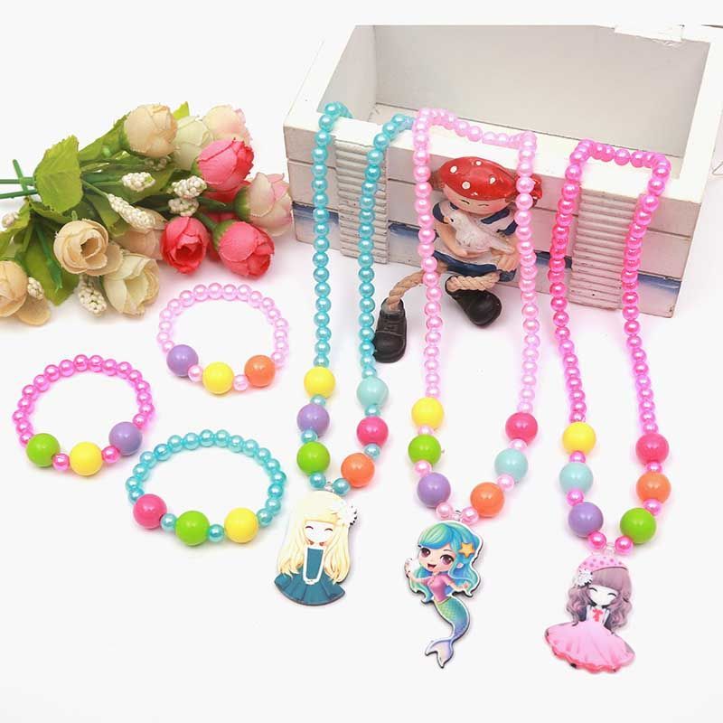 促销送戒指夹儿童项链手链套装小女孩项链首饰配饰可爱宝贝视频