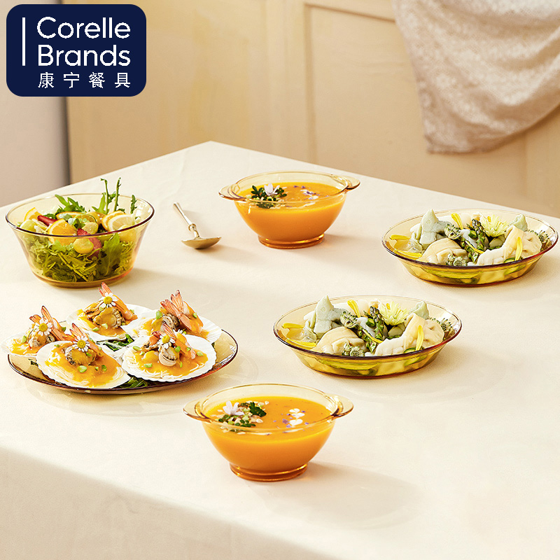 康宁玻璃餐具-CORNINGWARE2件套黄盒