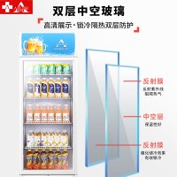 埃利斯(AILISI)680L商用展示柜 大容积立式陈列柜冷柜 保鲜柜玻璃门冰箱超市便利店饮料柜 单门冷藏冰柜