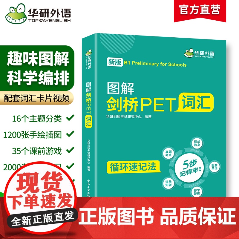 正版 2025春图解剑桥PET词汇 循环记忆法考纲词汇全收录 B1级别 华研外语KET/PET系列小升初英语小学英语四五高清大图