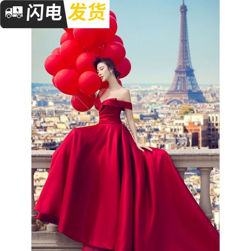 恋名媛婚纱 礼服 旗袍影楼主题服装8新款性感一字肩情侣外景沙滩拍照婚纱新娘结婚礼服 价格图片品牌报价 苏宁易购爱都女装专营店