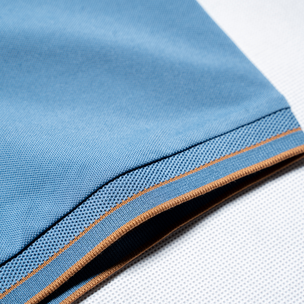 尘界夏季舒适透气新款男士浅蓝色短袖POLO衫高清大图