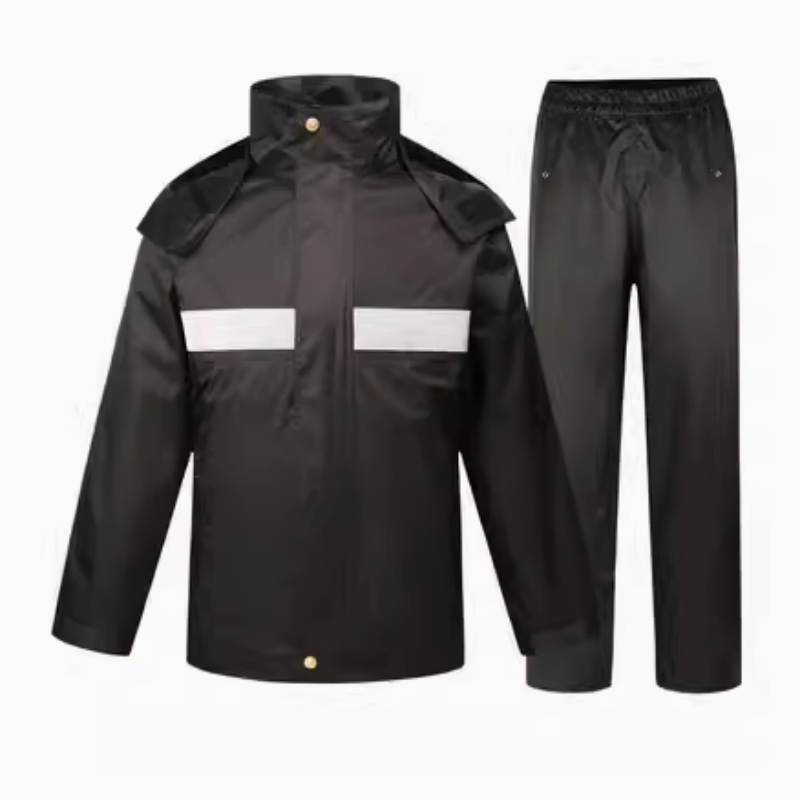 新式 双层加厚 分体式雨衣雨裤套装 男款保安物业劳保成人 反光防雨 新式管理套装（网格内里） XXXL